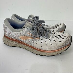 Brooks Glycerin 17 white pink athletic running shoes